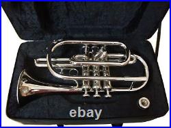 HOT SALE! BRAND NEW Bb CORNET CHROME FINISH WITH FREE HARD CASE+MOUTHIPIECE