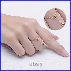 HOT Sale 999 Pure 24K Yellow Gold Ring Woman Lucky O Adjustable Ring US Size 5-8