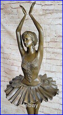 Handcrafted bronze sculpture SALE Ballerina Dancer Poised Collette Signed Sale