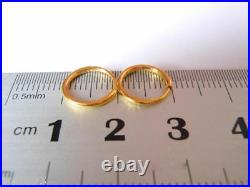 Hot Sale Authentic 999 24K Yellow Gold Women's Circle Hoop Earrings 10mm