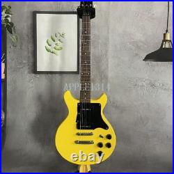 Hot Sales Yellow Studio Electric Guitar Two P90 Pickups Black Pickguard Hardware