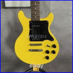 Hot Sales Yellow Studio Electric Guitar Two P90 Pickups Black Pickguard Hardware