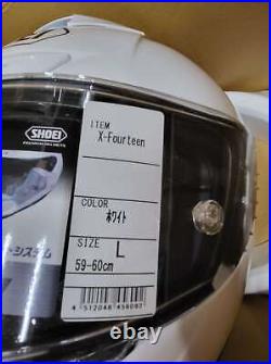 JAPAN SHOEI X14 X-Fourteen White Helmet Full Face Motorcycle Helmet Size L, SALE
