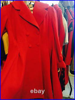 Ladies vintage 1940s/50s swing style fit and flare wool Coat. RED. MASSIVE SALE