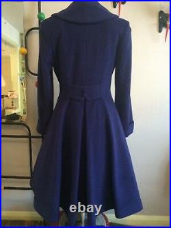 Ladies vintage 1950s/40s swing style fit and flareCoat in royal blue SALE