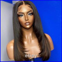 Layered Honey Blonde Highlight Wig 13x4 Straight Lace Front Human Wigs Brazilian