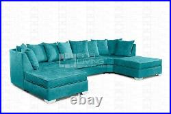 Limited Time SALE! Luxury U Shape Corner Sofa Chenille Teal RRP £1200
