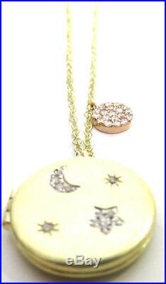 MEIRA T Brand New MOON & STAR LOCKET- 14k Yellow Gold- 16-18 in adjustable-SALE