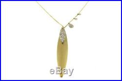 MEIRA T Brushed Gold & Diamond Double Layered Spear Pendant-Brand New on SALE