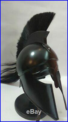 Medieval Greek Corinthian Helmet With Black Plume For Sale Greek Spartan Helmet