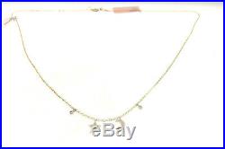 Meira T Mini Moon & Star Bezel Necklace 14k Yellow Gold & 14k WG Brand New SALE