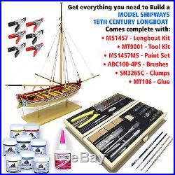 Model Shipways Wood-planked Longboat Kit With Supplies, Sale Only! $99.99