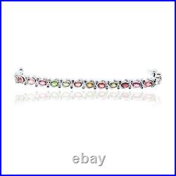 Multi Gemstone Bracelet 925 Sterling Silver Tennis Bracelet-Valentine Day Sale