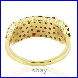 Multi-Sapphire Wedding Band Ring 18K Yellow Gold Women Jewelry Black Friday Sale