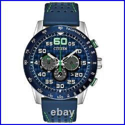 NEW Citizen Men's Eco-Drive Primo Blue Dial Leather Strap Watch CA4438-00L SALE