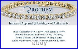 NEW SALE Real 9 CT Diamond Tennis Bracelet 14K Yellow Gold D I3 167