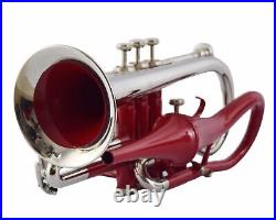 NEW YEAR SALE! BRAND NEW ECHO CORNET RED NICKEL Bb FLAT ECHO CORNET FREE CASE