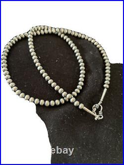 NWOT Native American Navajo Pearls 5mm Sterling Silver Bead Necklace 21 Sale