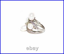 Natural Pearl & Cubic Zircon 925 Sterling Silver Rings Jewelry-Valentine's Sale