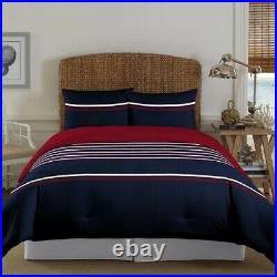 Nautica Mineola Reversible Queen Comforter Set BRAND NEW, ON SALE, BLUE/RED