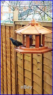 New Large Wooden Hexagonal Bird Feeder Table Feeding SALE 20%