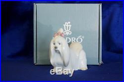New Lladro #8368 Maltese Brand New In Box Dog Bow Cute Animal Sale Free Shipping