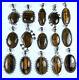 New Sale 100 PCs Lot Natural Tigers Eye Gemstone Silver Plated Pendants