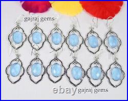 New Sale 100 Pairs Blue Topaz Gemstone Silver Plated Designer Earring Jewelry