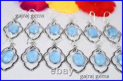 New Sale 100 Pairs Blue Topaz Gemstone Silver Plated Designer Earring Jewelry