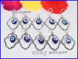New Sale 100 Pairs Evil Eye Designer Silver Plated Oval Shape Earring Jewelry