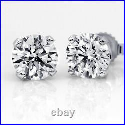 New Year Diamond Earrings Sale 1.25 CT D SI1 14K White Gold Stud 63053575