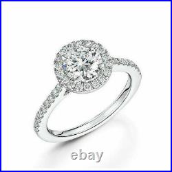 New Year Sale 0.64 Ct Natural Diamond Wedding Ring Solid 14K White Gold Size 7 8