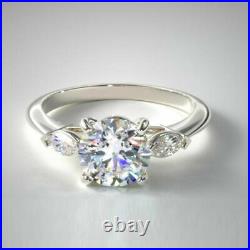 New Year Sale 0.70 Ct Real Diamond Anniversary Ring Fine 14K White Gold 7 8 6 5