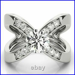New Year Sale 1.00 Ct Natural Diamond Anniversary Ring Fine 14K White Gold 7 8 6
