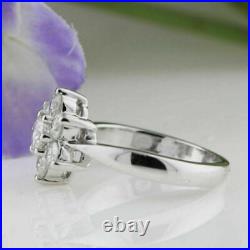 New Year Sale 1.08 Ct Real Diamond Wedding Proposal Ring 14K White Gold Size 8 9