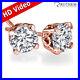 New Year Sale 2.01 Carat Diamond Stud Earrings Rose Gold 14K F SI2 35353502