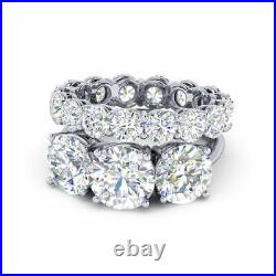 New Year Sale 2.70 Ct Real Diamond Women Engagement Ring Set 14K White Gold 7 8