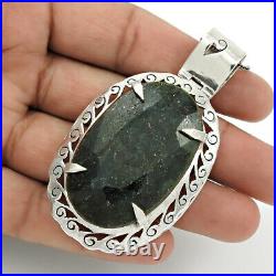 New Year Sale Oval Emerald Gemstone Pendant 925 Sterling Silver Jewelry D70