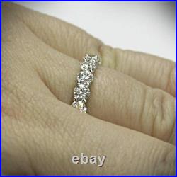 New year Sale 0.90 Ct Natural Diamond Anniversary Band Solid 14K White Gold 7 8