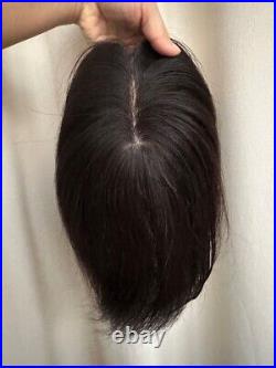 ONLY 1 SALE! WYSIWYG 4x5 new silk top 100% human hair hairpiece topper bang 8