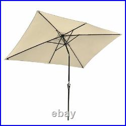 PRE-SALES 10'x6.5' Patio Outdoor Aluminum Umbrella Solar LED Light Crank Tilt