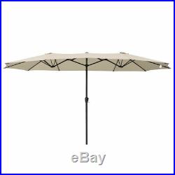 PRE-SALE 15ft Double-sided Twin Patio Umbrella Sun Shade Crank Garden Market