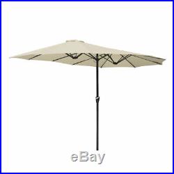 PRE-SALE 15ft Double-sided Twin Patio Umbrella Sun Shade Crank Garden Market