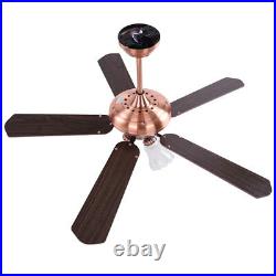 PRE-SALE 48 5 Blades Ceiling Fan with Light Kit Downrod Copper Reversible