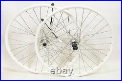 Pair 26 Wheels White Rim 8 Or 9 Spd Cassette, Disc Brake Bike Sale Stainless