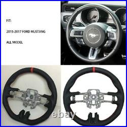 REVESOL Black Sports Steering Wheel Red Strip for 2015-2017 FORD MUSTANG GT SALE