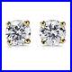 Real 4.8 mm One 1 CT F SI2 Diamond Stud Earrings Sale 18K Yellow Gold 54292341