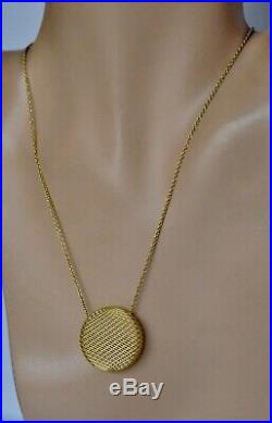 Roberto Coin $2200 18K Yellow Gold Round Pendant Necklace Brand New On Sale