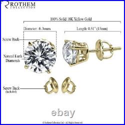 SALE 2 CT D I1 Birthday Wedding Diamond Earrings 18K Yellow Gold Real 51373034