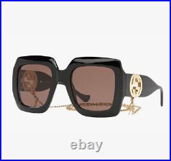 SALE! Authentic Gucci GG1022S Brown Square Sunglasses With Detachable Chain